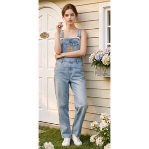 Ikeda Vintage Overalls Canada 100% Cotton BIB Carpenter Denim Size L